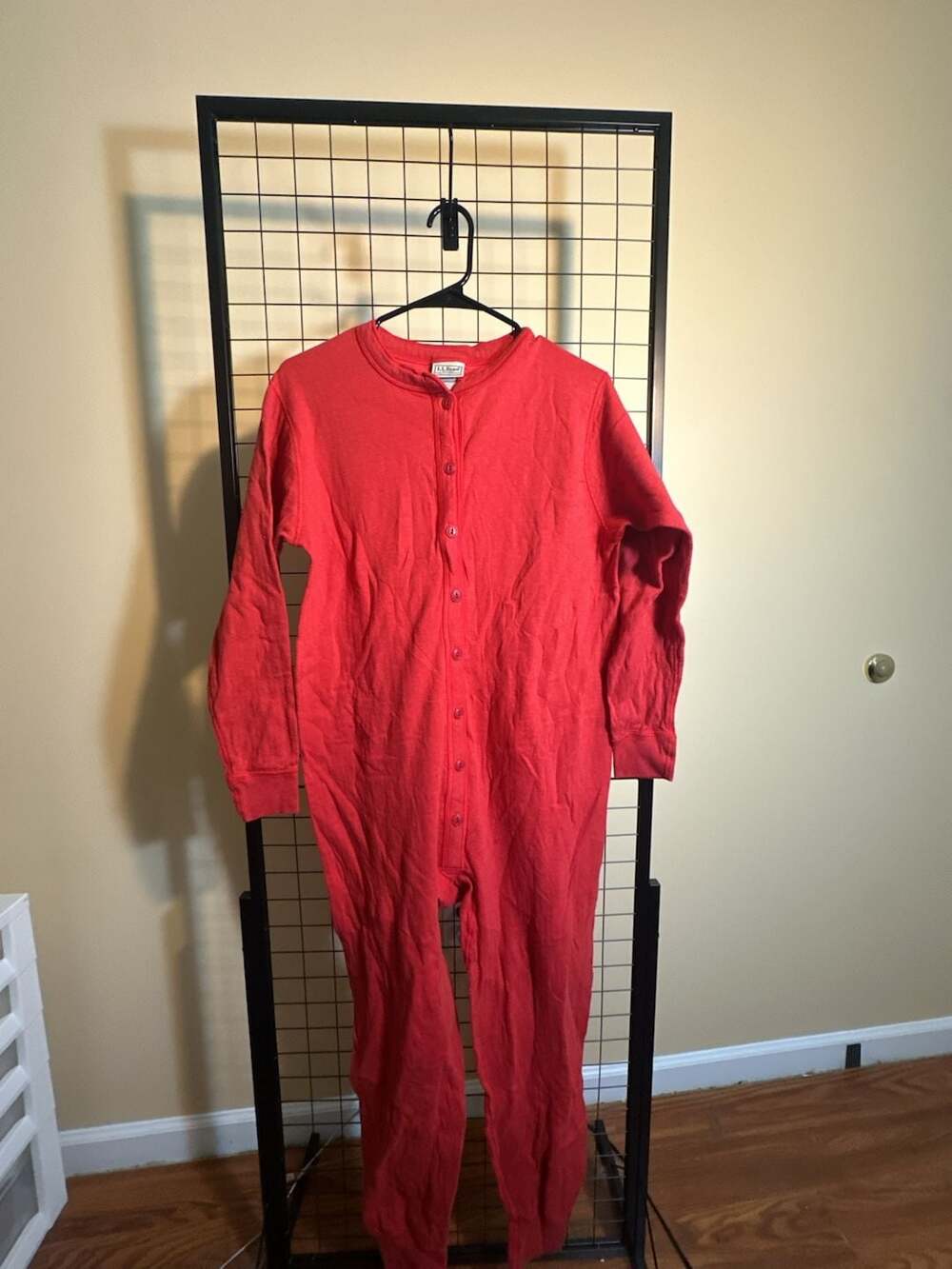 Vintage L.L. Bean Women's Thermal Union Suit Red Cotton-Wool Blend Long Johns